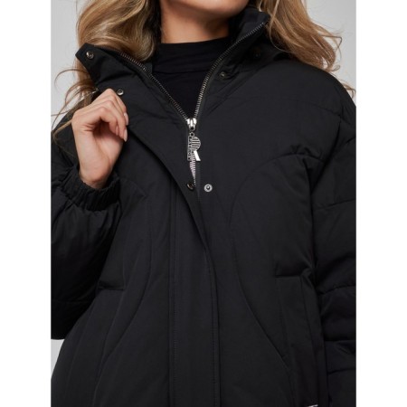 Coat insulated winter female, size 50, black color-12