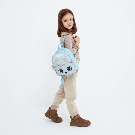 Baby backpack for a girl with a brilliant pocket "kitten", 27x23x10 cm-7