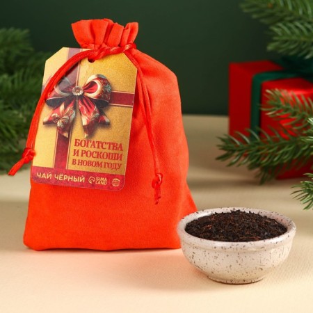 New Year! Black tea in a gift bag of "wealth and luxury", 100 g.-1