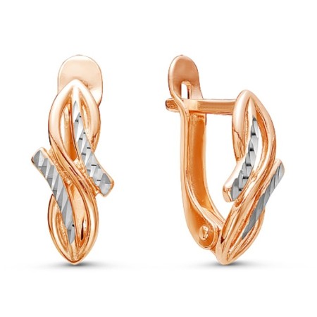 Earrings of gilding "Infinity" with a diamond harsh
