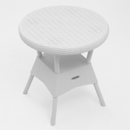 The table "Rattan Ola Dom" Round, White, 70 x 70 x 72 cm-1