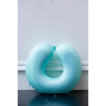 Pillow with gel insert, size 30x30x9 cm, green color-1