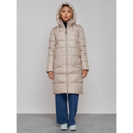 Coat insulated winter female, size 44, color light green-5