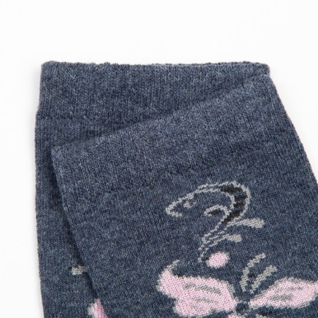 Women's socks with a terry follow, the color is blue, size 23-2