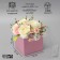 Box for flowers with PVC lid, 12 x 12 x 12 cm, pink