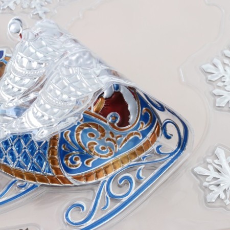 Stickers on the windows "New Year" sled, deer, 32x23 cm-2