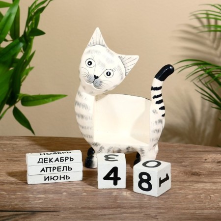 Eternal calendar "cat" tree 15x22x6 cm-4