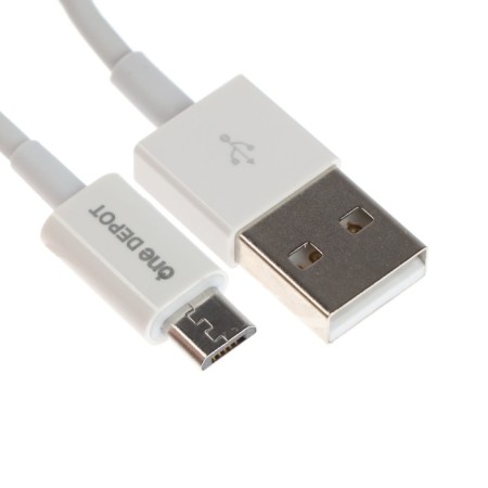 ONE Depot S22V, microUSB cable - USB, 2.4 A, 1 meter, white