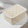 Storage basket with a lid "Chamomile", 3 l, 24 × 18 × 10.5 cm, ivory color