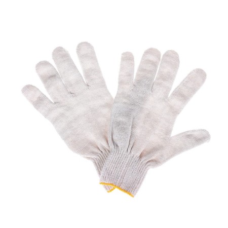 Garden gloves, x/b, knitting grade 10, 5 threads, without coating, white-1