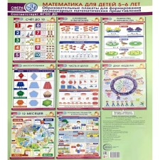 Mathematics for children is 5-6 years old. Educational posters for the formation of elementary mathematical representations. A set of 8 posters A3. Tsvetkova T.V.