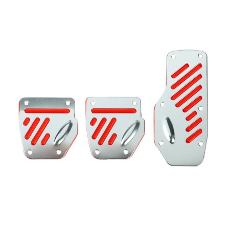Cartage pedals, anti -slip, set 3 pcs. Silver red