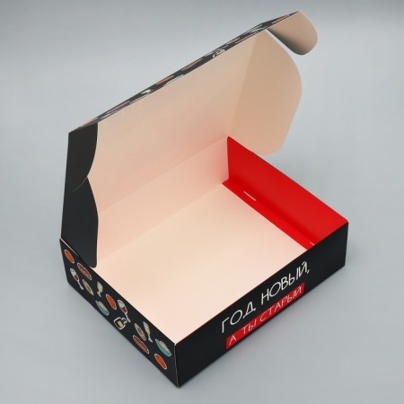 Folding box "with NG, shorter", 31 x 24.5 x 9 cm, new year-3