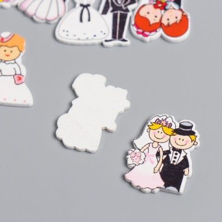 Decor tree for creativity "Wedding" set of 15 pcs mix 2.4x2.2 cm-1