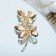 Brooch "Butterflies" a couple, rainbow color in gold