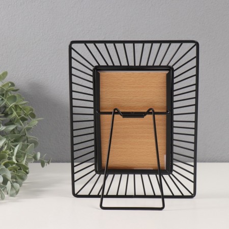 Photo frame metal in 1 photo 10x15 cm "Sun" black 18x23.7 cm-3