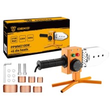 Аппарат для сварки полипропиленовых труб DEKO PPWM2100W, 2100 Вт, 6 насадок, кейс, 20-63 мм   967097