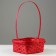 A set of wicker baskets, D19x9/32 cm, d22x9.5/34 cm, d25x10/36 cm, 3pcs, red, bamboo