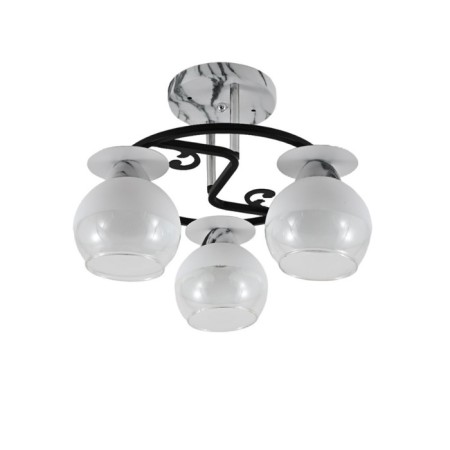 Lamp Ceiling Economic light 12269/3MR+CR+BK WT+CL, 3x60W, E27, 28x35x35 cm, white color