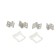 A set of fasteners and handles for a mosquito net, white