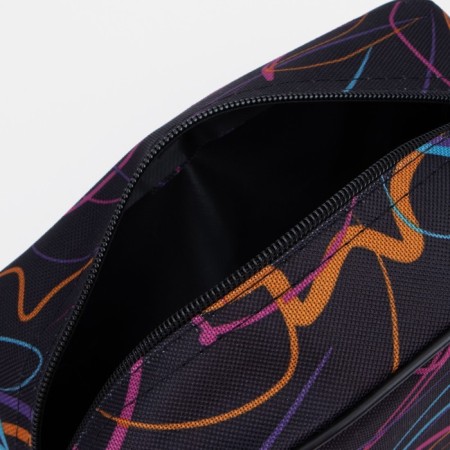 Cosmetic bag with lightning, black/blue color-2