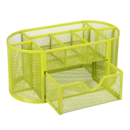 Chancellery trifle stand 9 departments, metal mesh, green-1