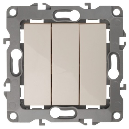 Triple switch, 10AX 250V, IP20, era12, ivory