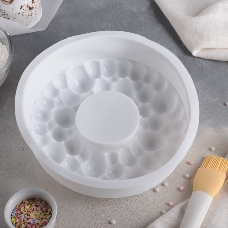 Form for mousse desserts and pastries are the “sea foam”, silicone, 24 × 8 cm, white color-1