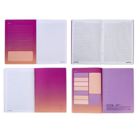 Notebook A5, 40 sheets in a cage, Meshu NEKO, cover shaking cardboard, matte lamination, foil embossing, euros-2
