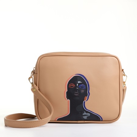 Women's bag over the shoulder Textura, small size, beige color