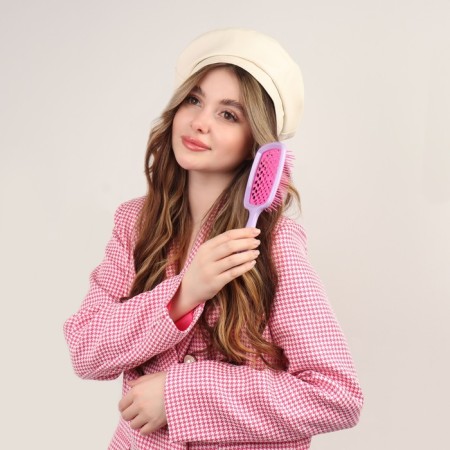 The comb massage, wide, ventilated, 8.5 × 20.5 cm, PVC box, lilac/pink color-9