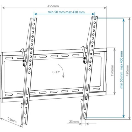 ARM Media Steel-4 TV, up to 40 kg, 22-65, wall, tilt, black-1