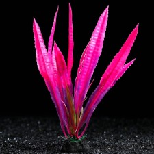 Artificial aquarium plant, 4 x 20 cm, pink