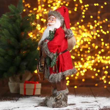 Santa Claus "in a red fur coat with twigs" 45 cm-1