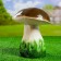 Garden figure "White mushroom with grass" 22cm