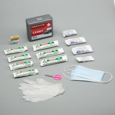 Automobile first -aid kit "Salute" Composition 2024, by order 1080n, case 2PM, mix