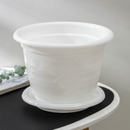 Pot with the pallet "Viola", 5 l, the color is white-1