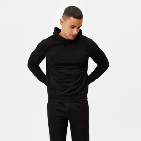 Sports suit men's (hoodies, trousers) minku, black color, size 50-3
