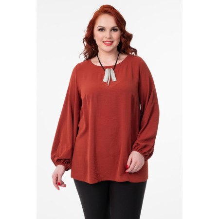 Female blouse, size 52, Terracotta color
