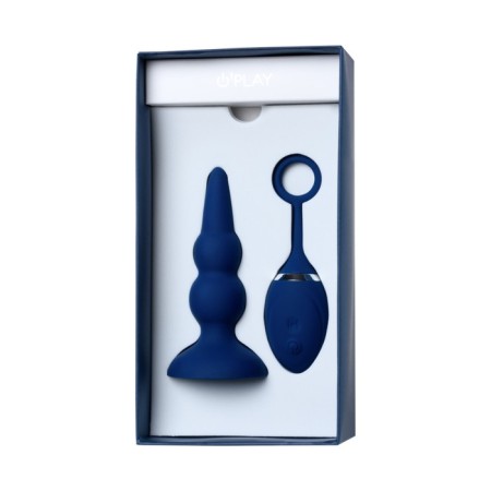 Anal vibro -string O’Play Prime with a remote control, silicone, blue color, 12 cm-11