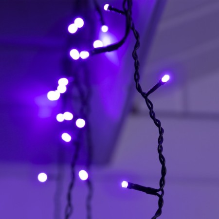 Girlyanda "Fart" 4 × 0.6 m, IP44, dark thread, 180 LED, purple glow, 8 modes, 220 V-2