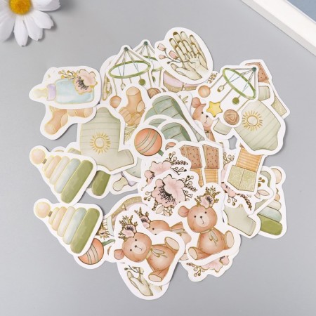 Stickers for creativity "Our baby" embossing gold set 48 pcs 9x7x0.8 cm-2