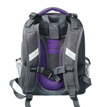 School backpack 38 x 30 x 16 cm, ergonomic back, stavia "stars", gray-4