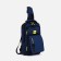 Male sling bag from textiles, with USB, blue color
