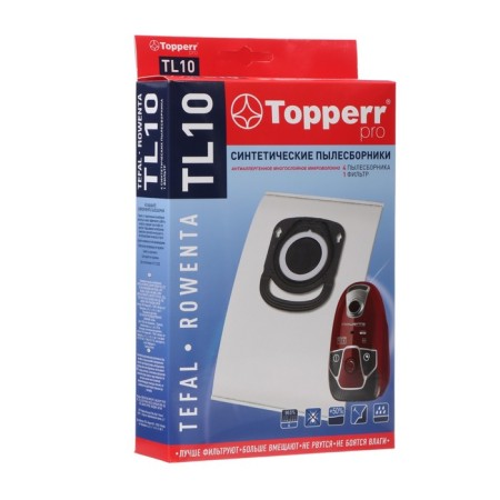 Topperr TL10 synthetic vacuumboards for Tefal, Rowenta vacuum cleaners, 4 pcs. + 1 filter
