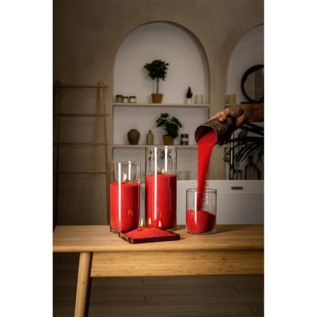 Candle in granules, red color "Roscandles", 300 g + wick-1
