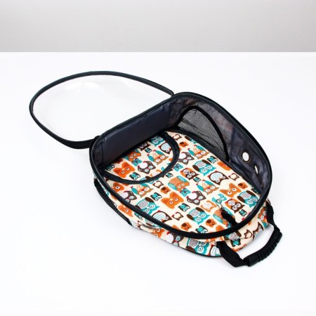 Backpack for carrying animals "Owl Muzzles", transparent, 31 x 28 x 42 cm-6