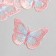 Decor for creativity Textile Embroidery "Butterfly Pink blue" 4.3x5.5 cm