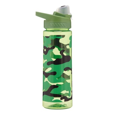Water bottle, 700 ml, 24.5 x 8 cm, green camouflage-4