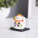 Plastic pendulum "White Mani-Neko with an ingot of iamba on the head" 5x5x6 cm